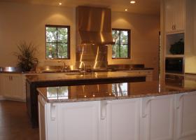 Gourmet kitchen with Wolf range.