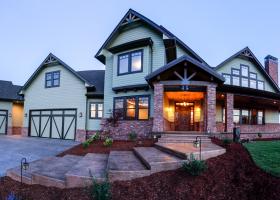 8’ custom concrete entry steps and brick columns